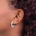 thumbnail image 3 of Sterling Silver Polished Graduated Bead Post C-Hoop Earrings (Width 19.3) (Length 19.6) - Jbsp, 3 of 5