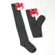 thumbnail image 4 of Calcetines largos hasta la rodilla para mujer, lisos, con lazo navideño y bola, cálidos, para mujer, 4 of 4