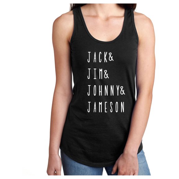 JACK & JIM & JOHNNY & JAMESON Racerback Tank