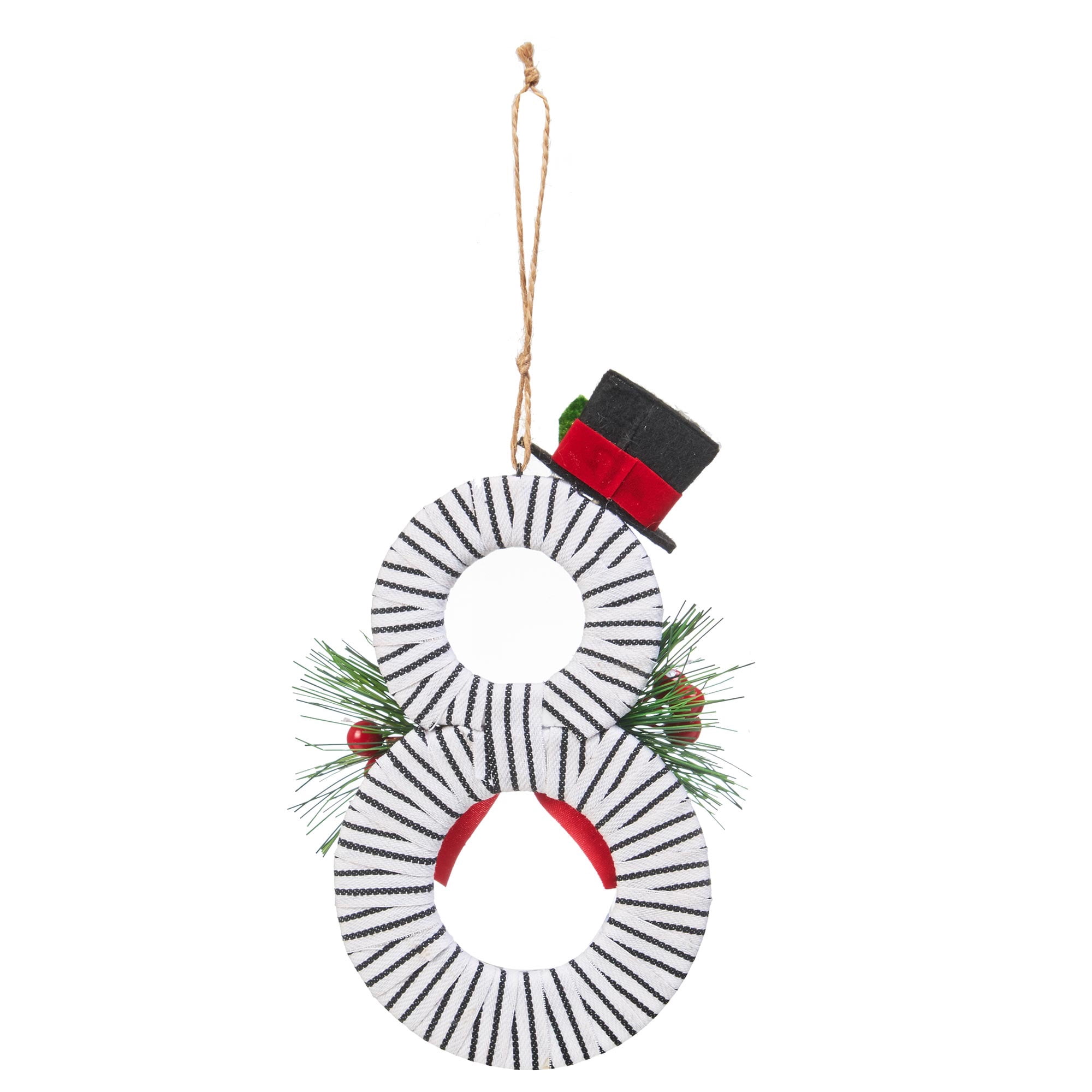 Holiday Time Black & White Snowman Christmas Ornaments, 6 Count