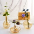 thumbnail image 2 of Efavormart Set of 3 | Gold Glass Flower Vases, Ribbed Bud Vase Table Centerpieces - Assorted Sizes, 2 of 5
