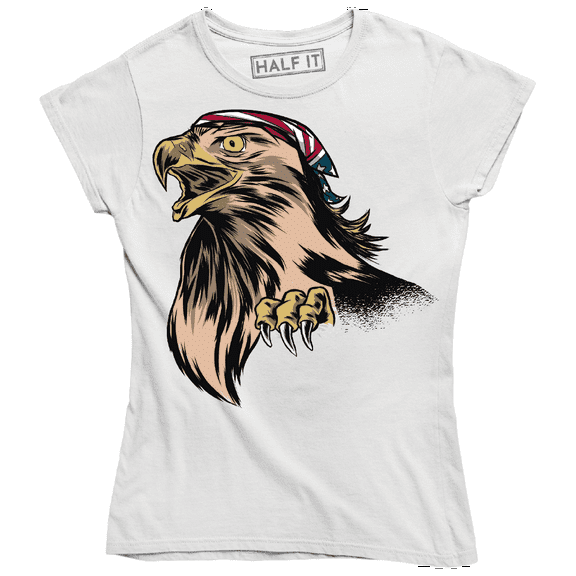 Funny Bald Eagle Rocking A Mullet American Flag Patriotic Women's T-Shirt