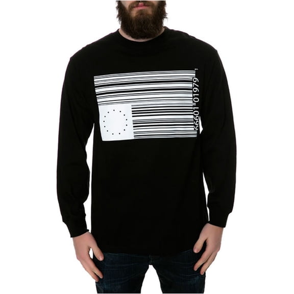 Black Scale Mens The Barcode Rebel Ls Graphic T-Shirt