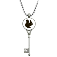 thumbnail image 1 of Ardilla animal negro descripción Colgante Collar Vintage Llavero Plata Joyas Unbranded M, 1 of 3
