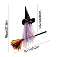 thumbnail image 2 of Halloween Ghost Riding Broom Decoration, Hanging Witch Hat Ghost Decor with Broomstick Design Lightweight Structure And Easy Suspension, Festive Decoration, Spooky Halloween Decorations, 2 of 6
