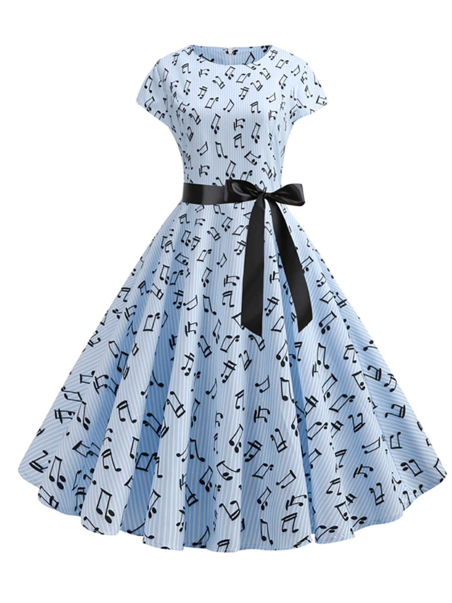 Women S Skater Swing Short Sleeve Summer Evening Party Cocktail Midi Dresses Walmart Com