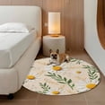 thumbnail image 3 of Spring Daisy Round Rug 6ft Washable Circle Kitchen Rugs Non Slip Country Watercolor Flower Leaf Plant Large Area Rug Indoor Floor Carpet for Bedroom Living Room Home Office Dining Room Nursery, 3 of 8