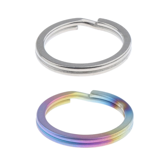 Llavero de titanio de 2 uds, llavero con soporte para llaveros, anillos , tus llaves 32mm Cola Llavero Anillo dividido