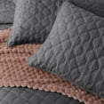 thumbnail image 3 of Exclusivo Mezcla Gray King Quilt Set, Box Pattern Ultrasonic Lightweight Bedspreads, Soft Coverlets Bedding Set with Pillow Shams, 3 of 6