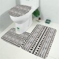 thumbnail image 2 of White Geometric Zigzag Circle Pattern Bathroom Rugs Sets 3 Piece,Toilet Cover Set,Absorbent Non Slip Bathroom Mats Sets with U-Shaped Contour Rug Toilet Rug Set, 2 of 5