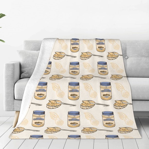 Balery Peanuts Manta de Felpa Suave y Acogedora – Cobija de Franela Aterciopelada para Cama, Lavable y Cálida para Sofá, Mascotas, Transpirable-80"x60"