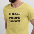 thumbnail image 2 of Greenyef Graphics I Paused My Game to Be Here Gamer Gift Funny Tee Men's T-Shirt Style-10 (Cornsilk & Black, X-Large), 2 of 6