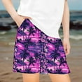 thumbnail image 2 of Odeerbi 5-14 Years Teen Boys Girls Summer Shorts Hawaiian Tropical Print Quick Dry Swim Trunks Beach Board Shorts Casual Loose Sports Shorts with Pockets, 2 of 5