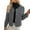 Gray, variant on Womens Quilted Down Jacket Quilted Oversized Outwear Fake Pocket Button Long Sleeve Coat Solid Clothes White
