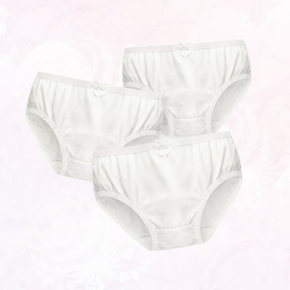Pretyzoom 3pcs White Ballet Dance Underpants for Girls High Elasticity Cotton Breathable Fit