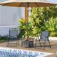 thumbnail image 2 of Topeakmart Folding Patio Dining Chairs with Armrests for Garden, Yard, Lawn, Set of 2, Navy Blue, 2 of 7