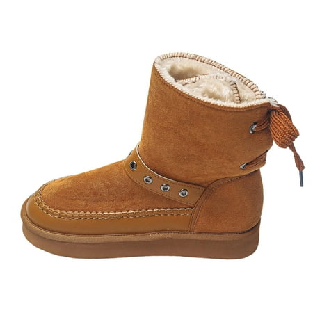 

Ediodpoh Women s Winter Fashion Suede Warm Ankle Boots Comfortable Boots With Temperament Womens Booties Brown 6.5