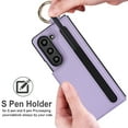 thumbnail image 2 of Allytechgroup Wallet Phone Case for Samsung Galaxy Z Fold 7 with Ring Holder & S Pen Holder, Premium PU Leather Bumper Shockproof Anti-Scratch Lightweight Case for Women Men, Purple, 2 of 9