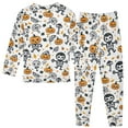 thumbnail image 2 of joogoo Cute Pumpkins Skull 2 Piece Long Sleeve Tee and Pants Cotton Pajama Set 5Y, 2 of 7