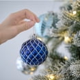 thumbnail image 4 of Valery Madelyn 16ct 3.15" Christmas Ball Ornaments, Blue Silver Haning Christmas tree Decorations, 4 of 8