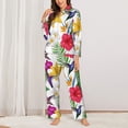 thumbnail image 2 of Pajama Sets for Women 2 Pcs, Hummingbird No.J91 Button Down Long Sleeve Sleepwear Lounge PJ Sets, 2 of 6