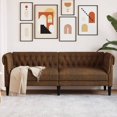 thumbnail image 1 of vidaXL Canapé Chesterfield 3 Places Tissu Brun, 1 of 5