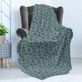 thumbnail image 4 of Paisley Soft Flannel Fleece Throw Blanket, Persian Culture Inspired Teardrop Shape with Curved Tip Motif Floral Design, Cozy Plush for Indoor and Outdoor Use, 70" x 90", Dark Blue Beige, by Ambesonne, 4 of 5