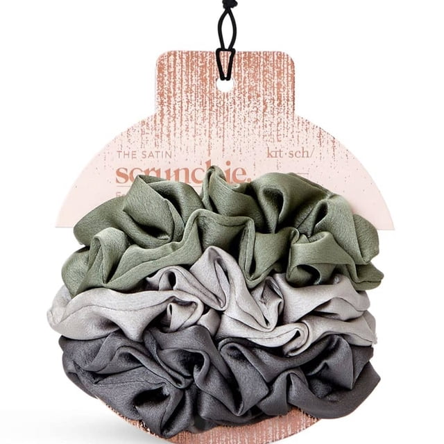 Kitsch Satin Scrunchies for Women - No Crease Hair Ties – Soft Satin Hair Scrunchies for Girls – Frizz Free, Gentle, Stylish Hair Accessories - Winter, 6 pcs