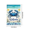 thumbnail image 4 of Joocar Spring Summer Linen Garden Flag Blue Crab Welcome Beach Theme For Home Outdoor Garden Yard Door Decor 12x18 inch, 4 of 5