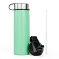 thumbnail image 1 of Costway 22 oz Double Wall Insulated Water Bottle Stainless Steel w/ 2 Lids & Straw, 1 of 10