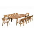 thumbnail image 4 of Grade-A Teak Dining Set: 12 Seater 13 Pc: 122" Caranas Rectangle Table And 12 Vellore Stacking Arm Chairs Outdoor Patio WholesaleTeak #51VL2913, 4 of 6