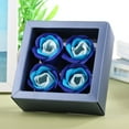 thumbnail image 4 of Ramo de simulación de flores de jabón de 4 rosas, regalo romántico para el día de San Valentín con caja (azul), 4 of 8