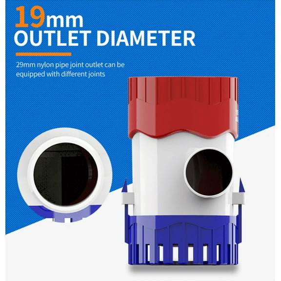 PrePat 1100GPH 12V Electric Marine Submersible Bilge Sump Water Pump For Boat 3/4" Hose