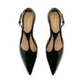 thumbnail image 3 of XYD Women Chic Pointed Closed Toe Flats Low Heel Chunky Slender T-Strap with Buckle Dress Party Casual Shoes Size 7 Black, 3 of 4