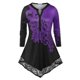 thumbnail image 1 of Camiseta Asimétrica de Encaje con Estampado Floral de Talla Grande Rosegal  Mangas largas de talla grande, 1 of 5