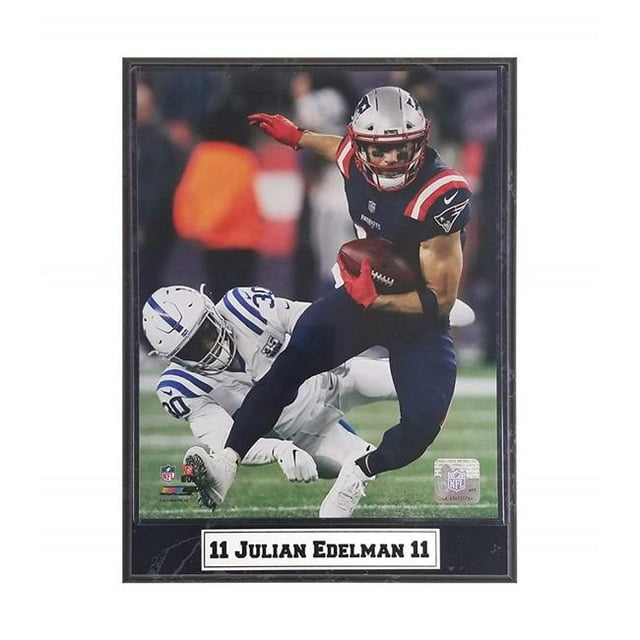 Encore Select 112-21 Julian Edelman New England Patriots Logo Plaque Frame - 9 x 12 in.
