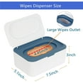 thumbnail image 2 of Wipes Dispenser with 2Pcs Portable Refillable Wipe Holder,Reusable Large Wipe Holder Box Flushable Wipes Case Bathroom Wipes Container for Pet Nursery Kitchen Office Counter(White-Blue), 2 of 7