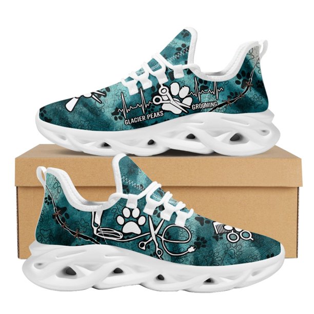 Zapatillas deportivas de malla con diseño de peluquero canino para mujer, ligeras, antideslizantes y con amortiguación, para correr al aire libre.