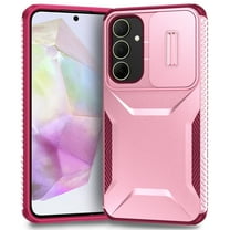 for Samsung Galaxy A16 5G Case with Built-in Camera Lens Slide Cover, Heavy-Duty Shockproof Rugged Case Heavy Duty Bumper Shockproof Phone Cover for Samsung Galaxy A16 5G,Pink