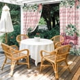 thumbnail image 4 of Outdoor Curtains for Patio Waterproof, Eucalyptus Trucks Outdoor Privacy Panels Grommet, Spring Farmhouse Floral Leaves Pink Plaid Blackout Outside Curtains for Porch/Cabana 54"x108", 2 Panels, 4 of 8