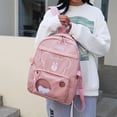 thumbnail image 4 of Mochila para niños Mochila grande para estudiantes Mochila de moda con cremallera de animales lindos (rosa), 4 of 6