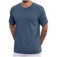 thumbnail image 2 of pstuiky camisetas para hombre, Camisas deportivas informales de manga corta y cuello redondo para hombre, de color liso camisas casuales para hombre m, 2 of 4