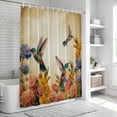 thumbnail image 5 of Vintage Hummingbirds Shower Curtain Set - 48" x 72" Washable Bathtub Curtain with 12 Hooks, Spring Farmhouse Country Flowers Waterproof Fabric Stall Shower Curtains for Bathroom/Bathtub Décor, 5 of 6