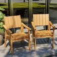 thumbnail image 5 of Wingyz Outdoor Armchair Set of 2 Plastic Dining Chairs Outdoor Restaurant Patio Chairs, Wood Color, 5 of 8
