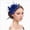 Blue-1, variant on HCNTES Fascinator Hat Flower Feather Mesh Veil Wedding Tea Party Cocktail Hat Headwear for Women Lady Girls White-1