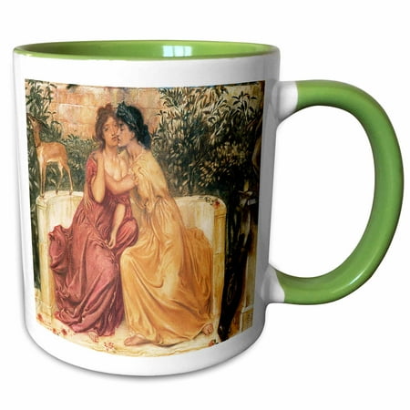 

3dRose Sappho and Erinna in a Garden at Mitylene by Simeon Solomon - Two Tone Green Mug 11-ounce