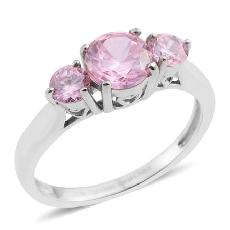 - Pink Cubic Zirconia Stainless Steel CZ Statement Ring for Women Jewelry Gift Size 8
