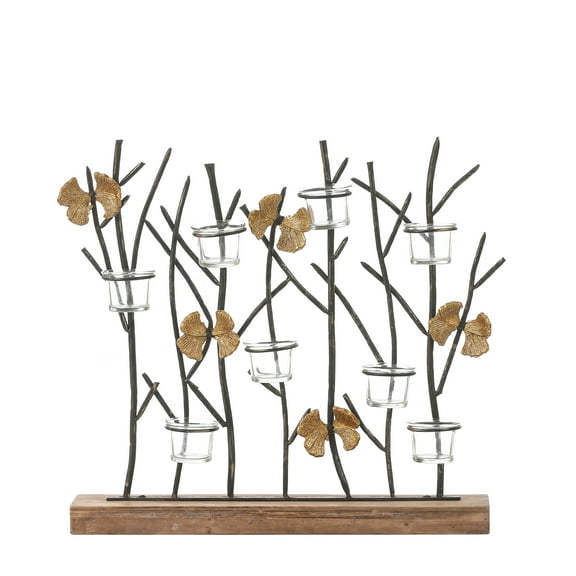 LuxenHome Metal Nature Branches Tabletop Tea Light Holder