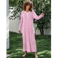 thumbnail image 4 of Ekouaer Women' Long Sleeve Nightgown Full Length Sleepwear Long Sleepshirts Henley Sleep Dress -, 4 of 5