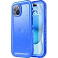 thumbnail image 1 of REJODA-for iPhone 15 Waterproof Case - Compatible with iPhone 15(6.1"), [IP68 Waterproof][Military-Grade Shockproof][Dustproof], 360 Full Body Phone Case Built in Screen & Lens Protector, Blue, 1 of 4